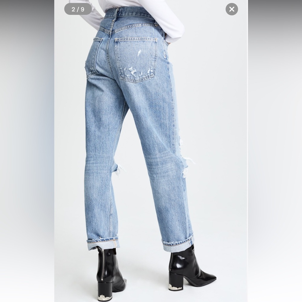 AGOLDE 90’s Mid Rise Loose Fit Distressed Denim Jeans [Size 28]